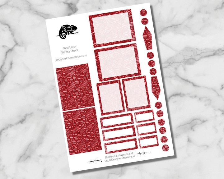 Red Lace Stickers