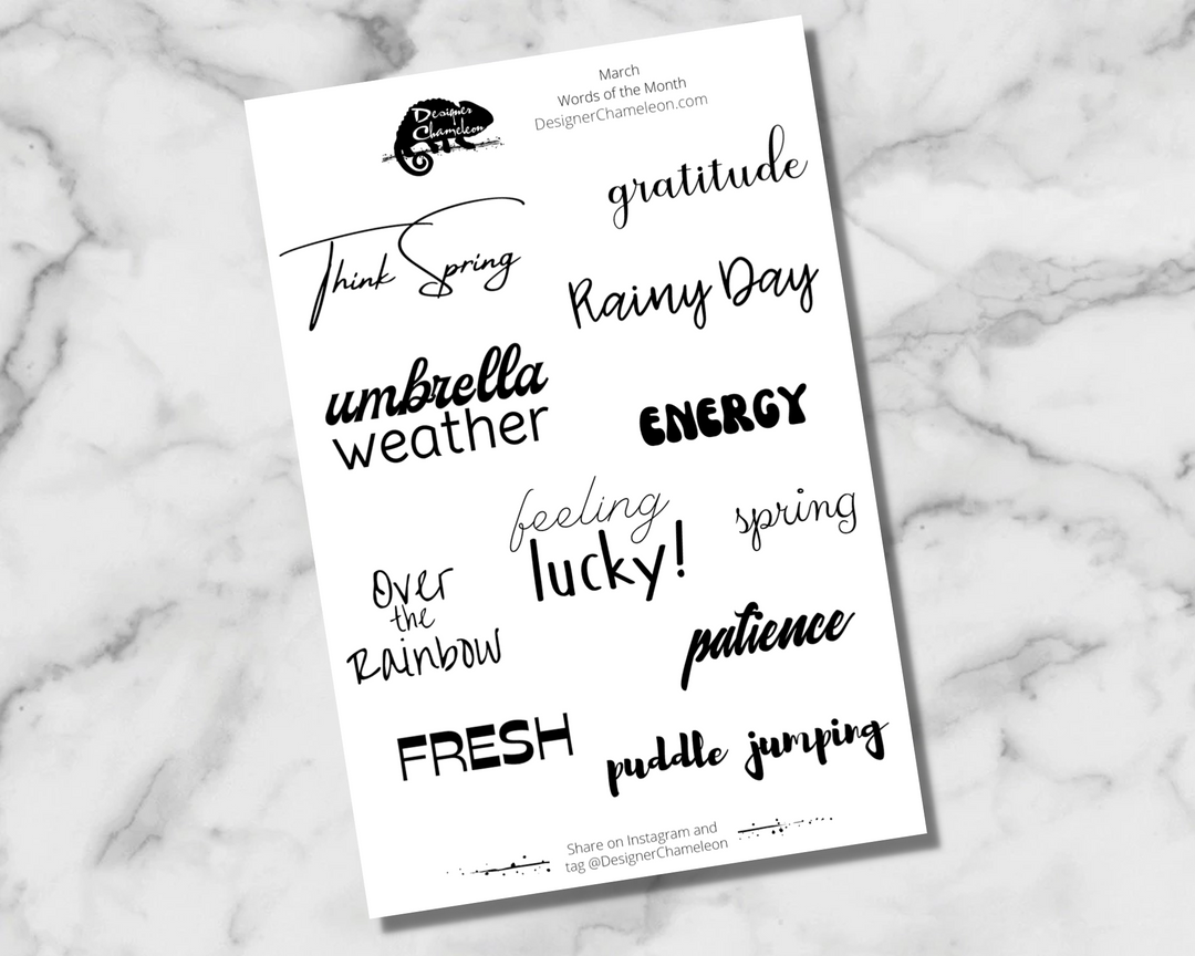Words of the Month Sticker Bundle