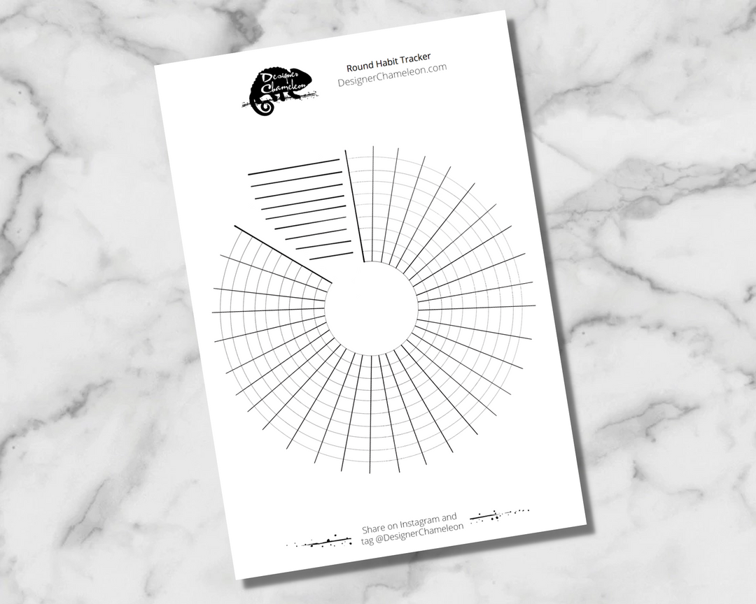 Round Monthly Habit Tracker / Circular Monthly Log