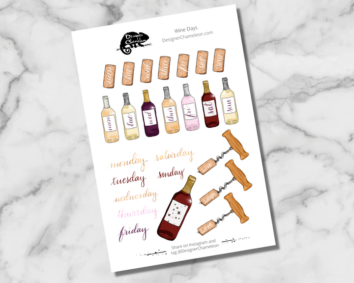 Wine Theme Sticker Kit
