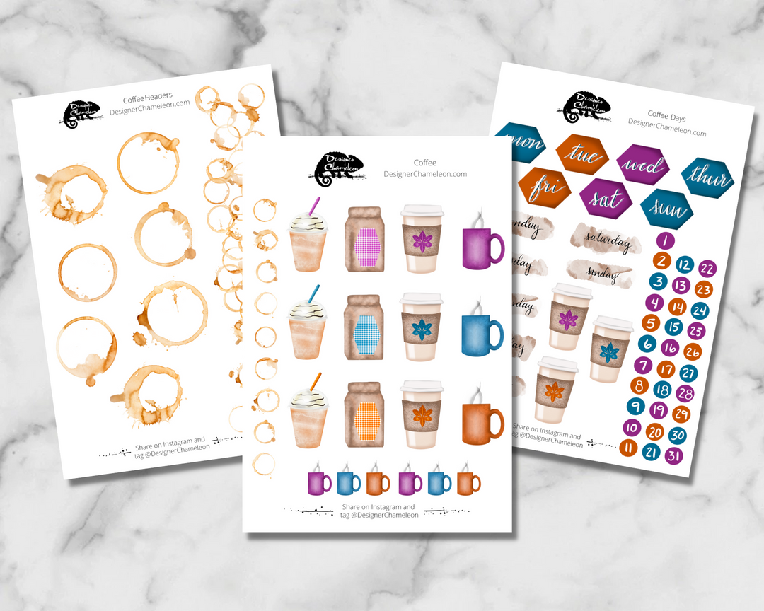 Coffee Theme Sticker Kit