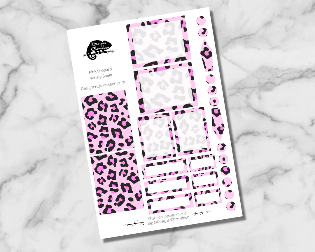 Pink Leopard Stickers