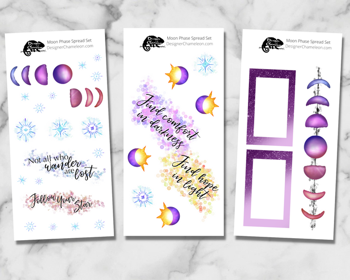 Moon Phase Spread Set Stickers