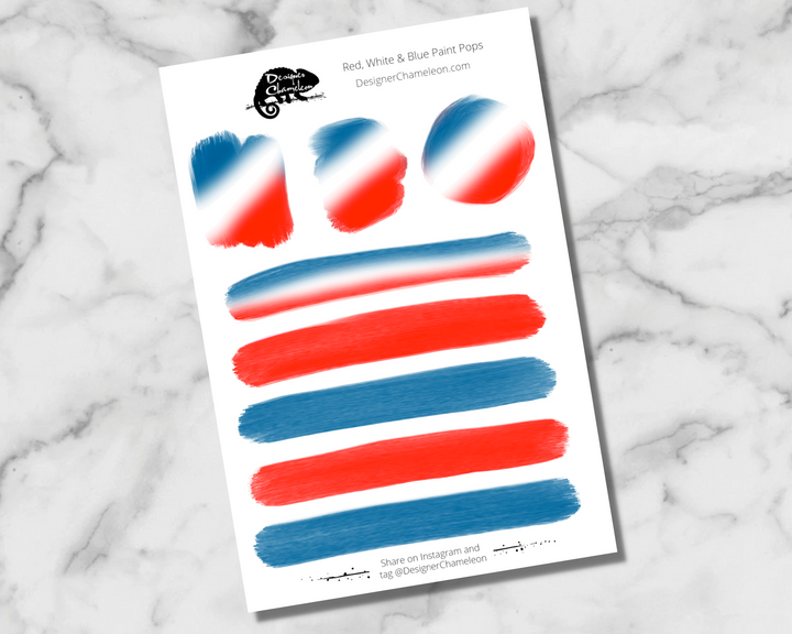 Red, White & Blue Pop Stickers