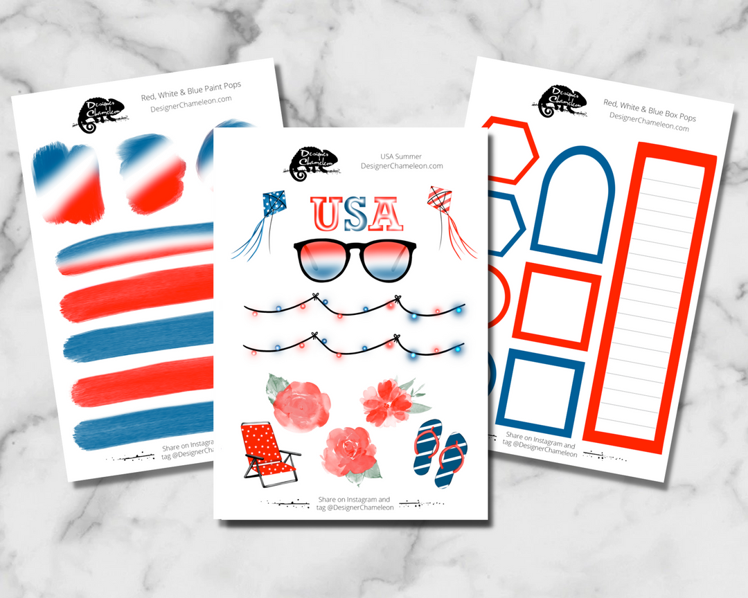 USA Holiday Stack Stickers