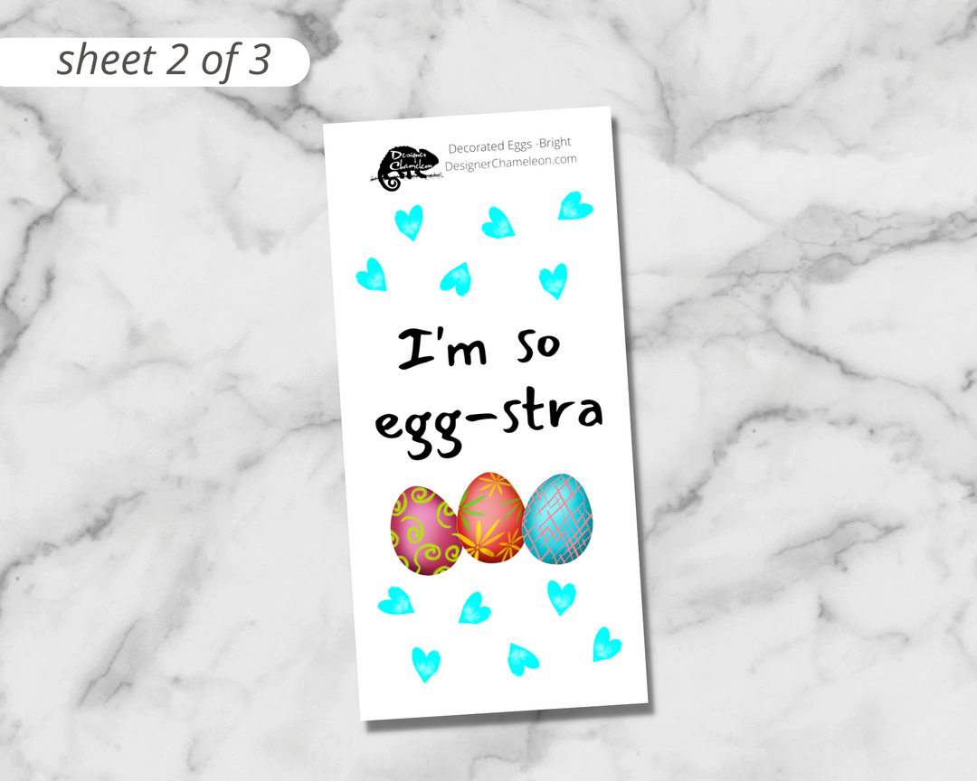 Decorated Eggs Bright Spread Set Stickers