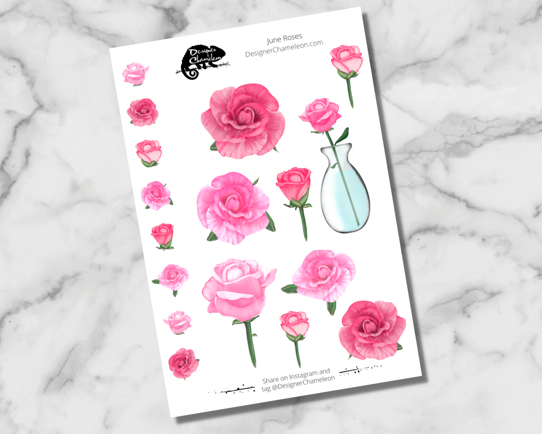 June Roses Accent Stickers