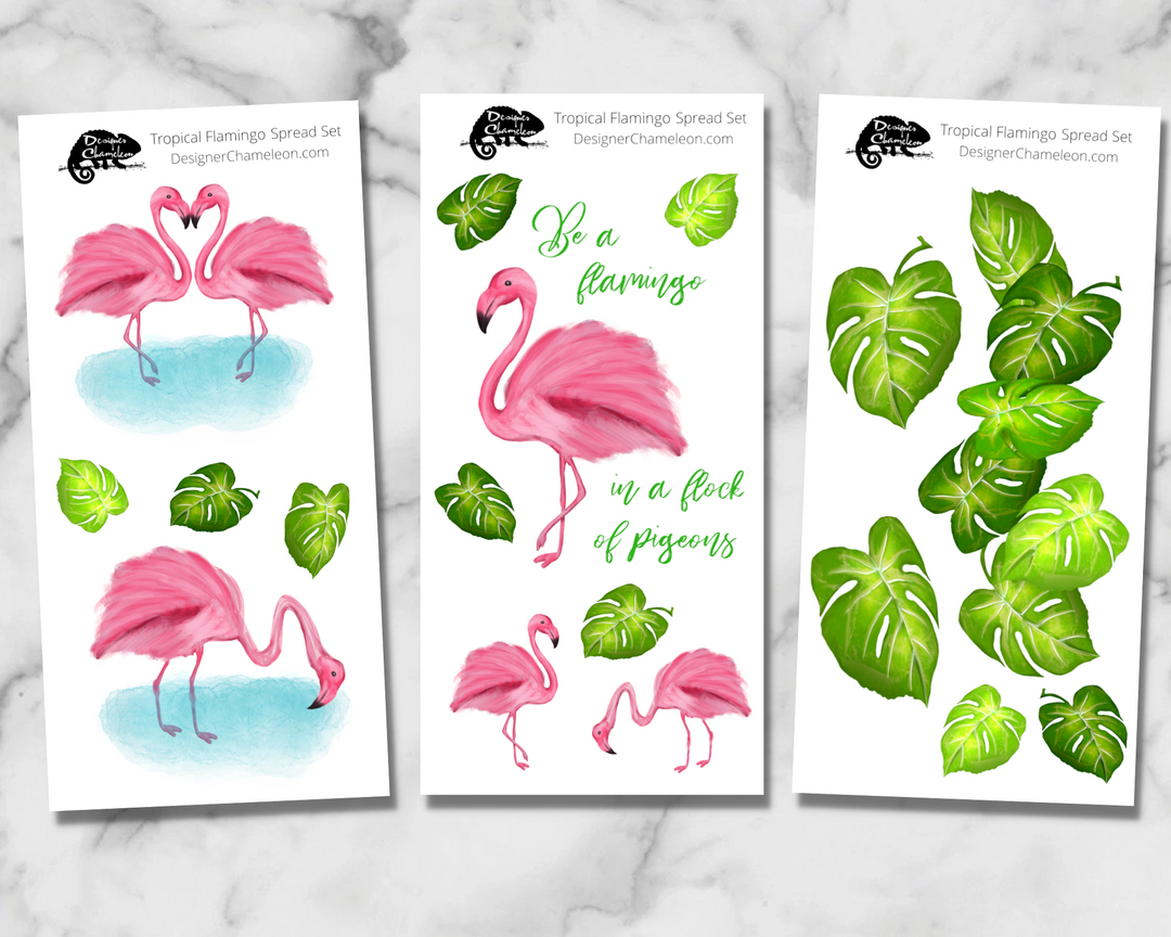 Tropical Flamingo Spread Set Stickers