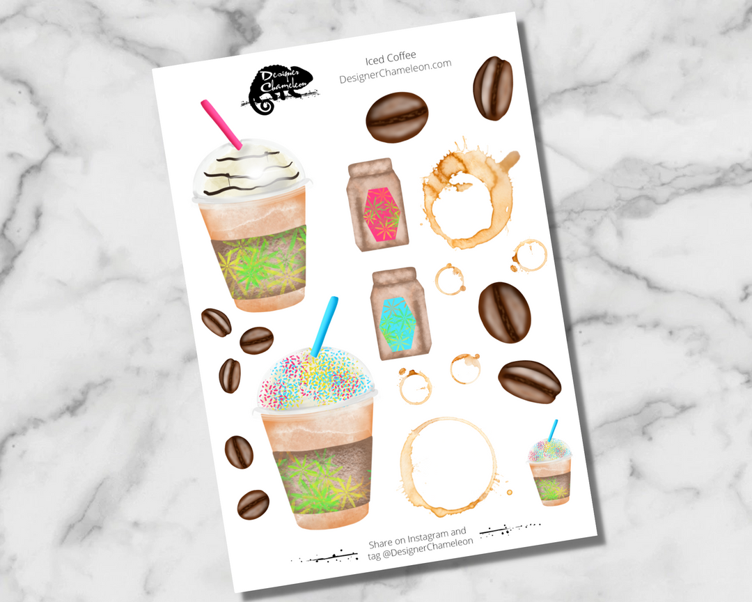 Iced Coffee Accent Stickers
