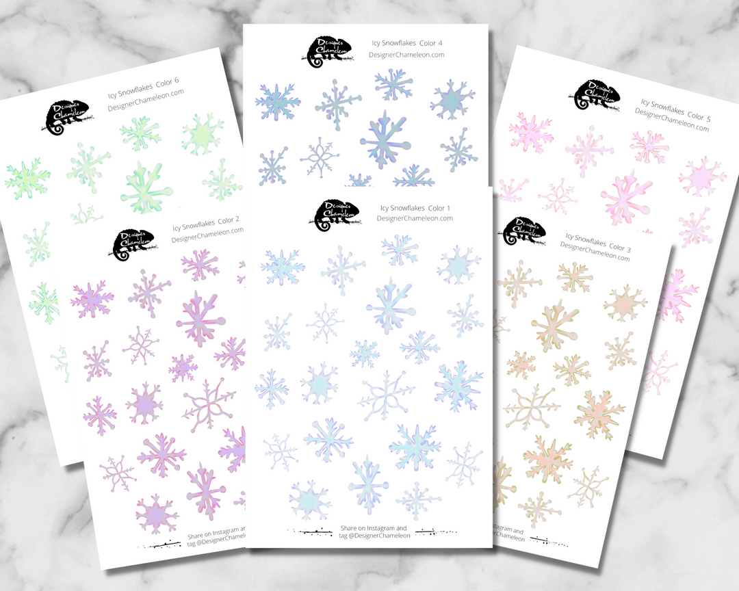 Icy Snowflake Accent Stickers
