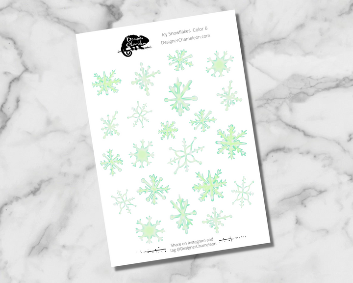 Icy Snowflake Accent Stickers