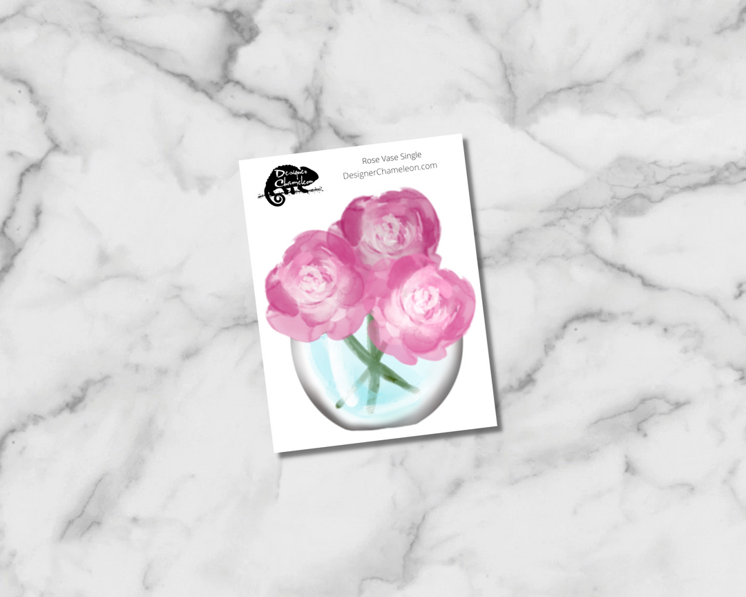 Rose Vase Single Sticker