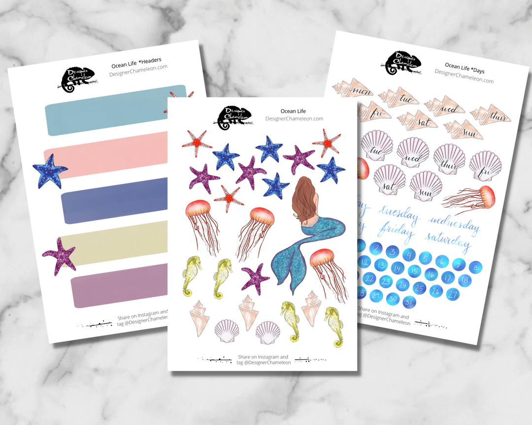 Ocean Life Theme Sticker Kit