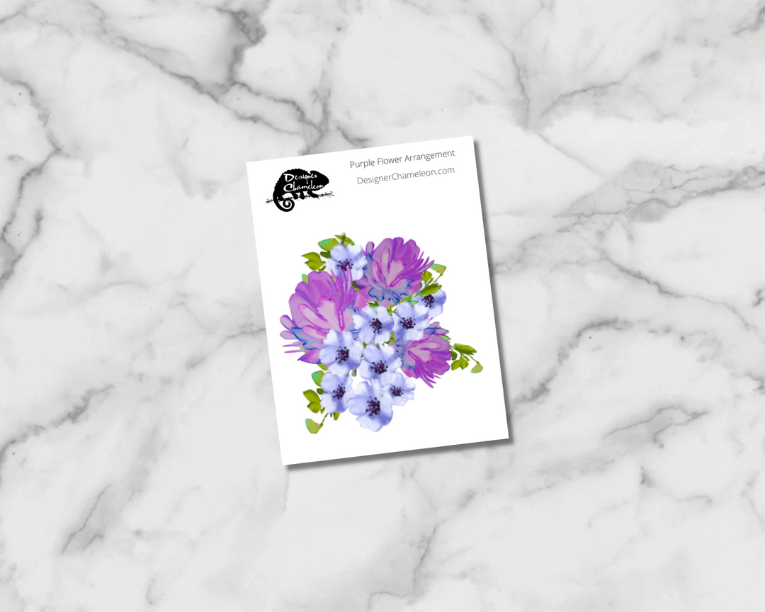 Purple Flower Arrangement Single Sticker