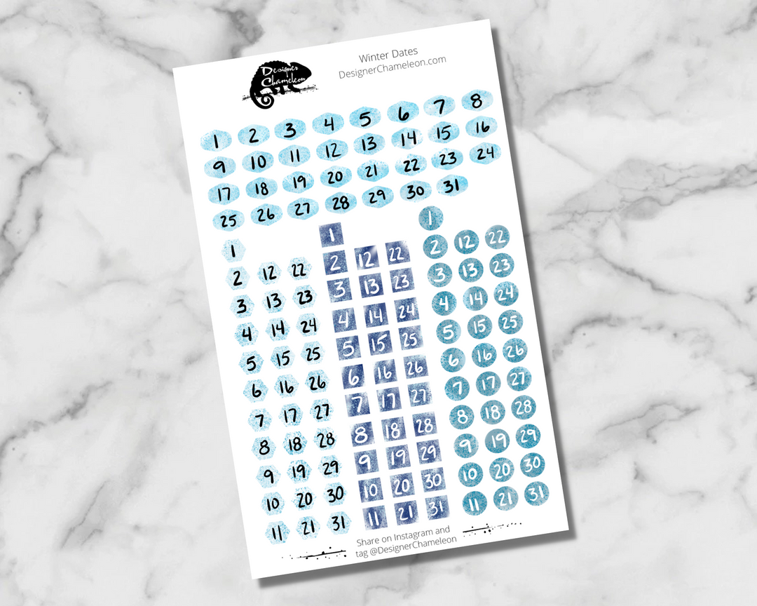 Seasonal Tree & Month Journal Stickers with Coordinating Dates