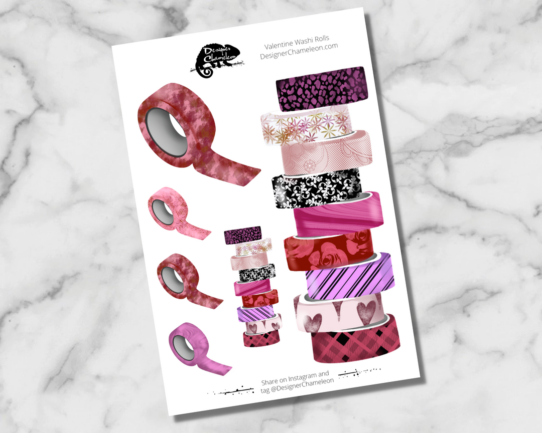 Valentine Washi Roll Accent Stickers