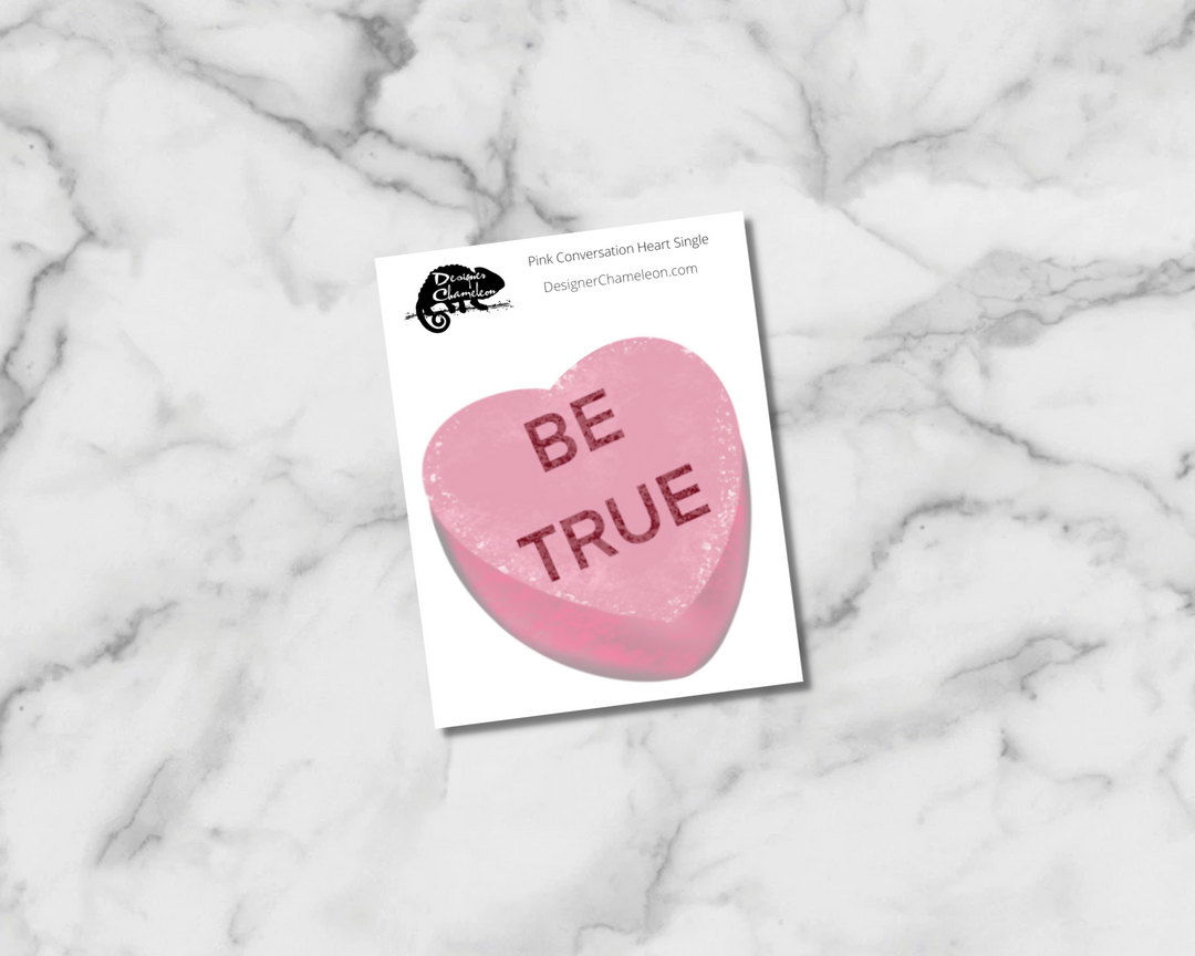 Pink Conversation Heart Single Sticker