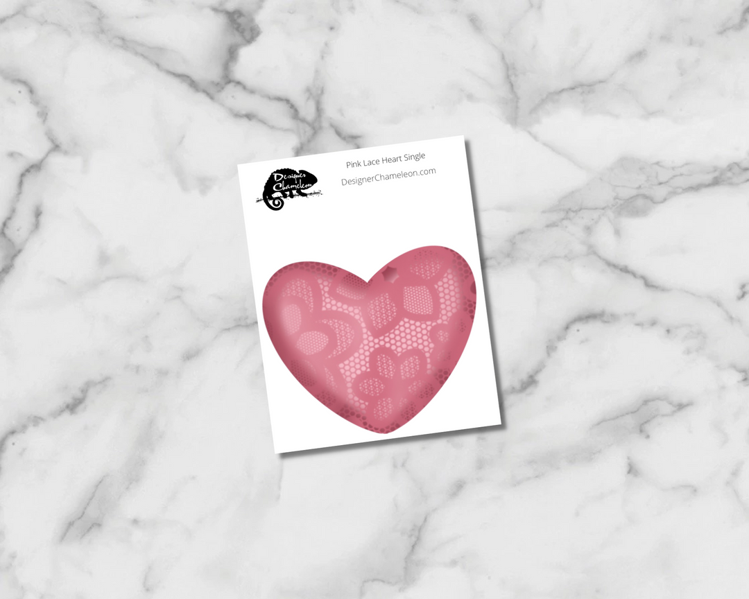 Pink Lace Heart Single Sticker