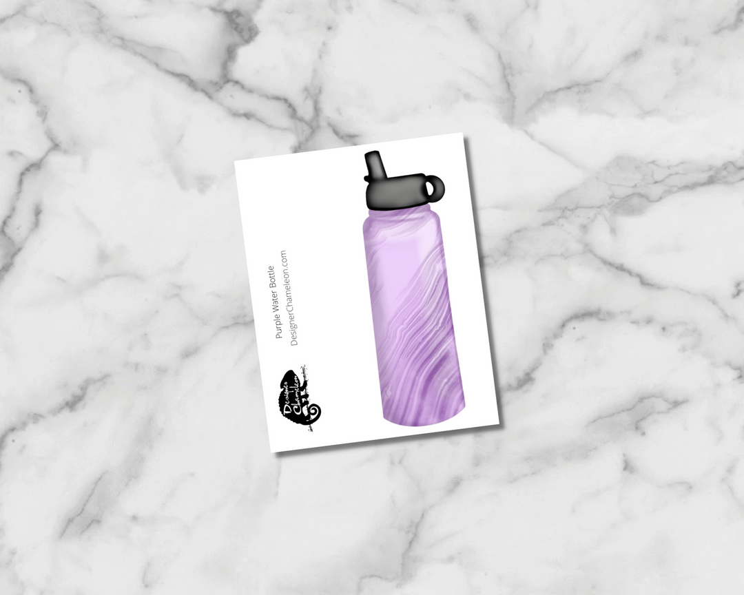 Purple Water Bottle Single Sticker