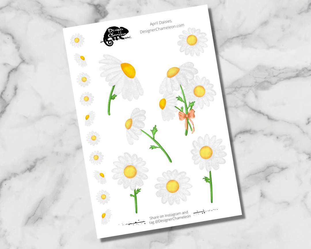 April Daisies Accent Stickers