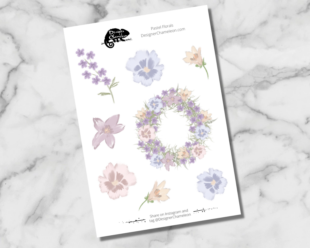 Pastel Floral Accent Stickers