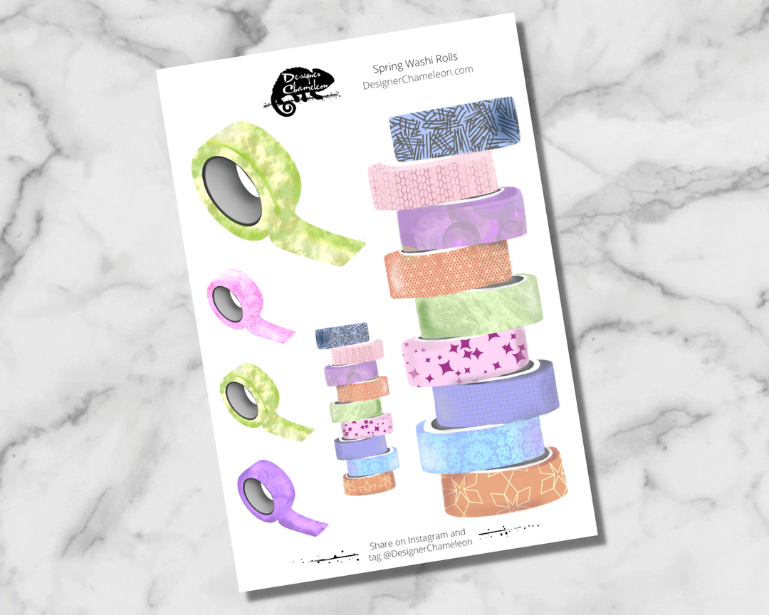 Spring Washi Rolls Accent Stickers