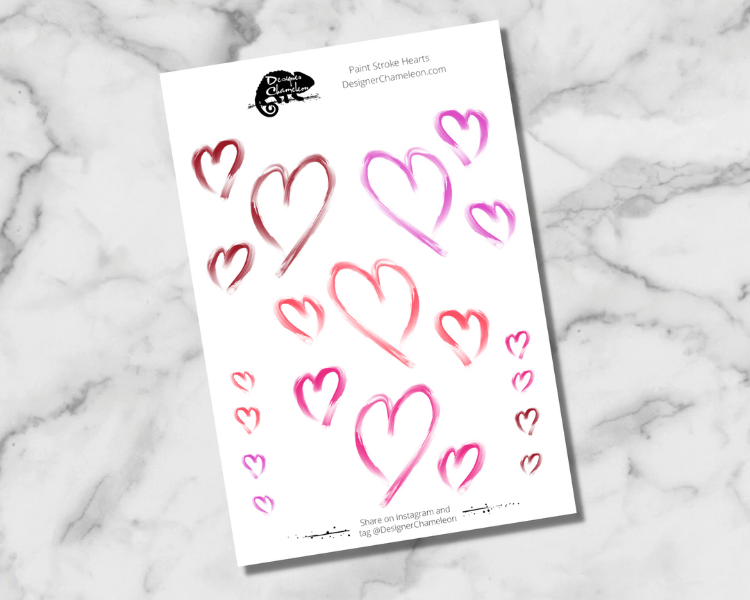 Paint Stroke Heart Accent Stickers