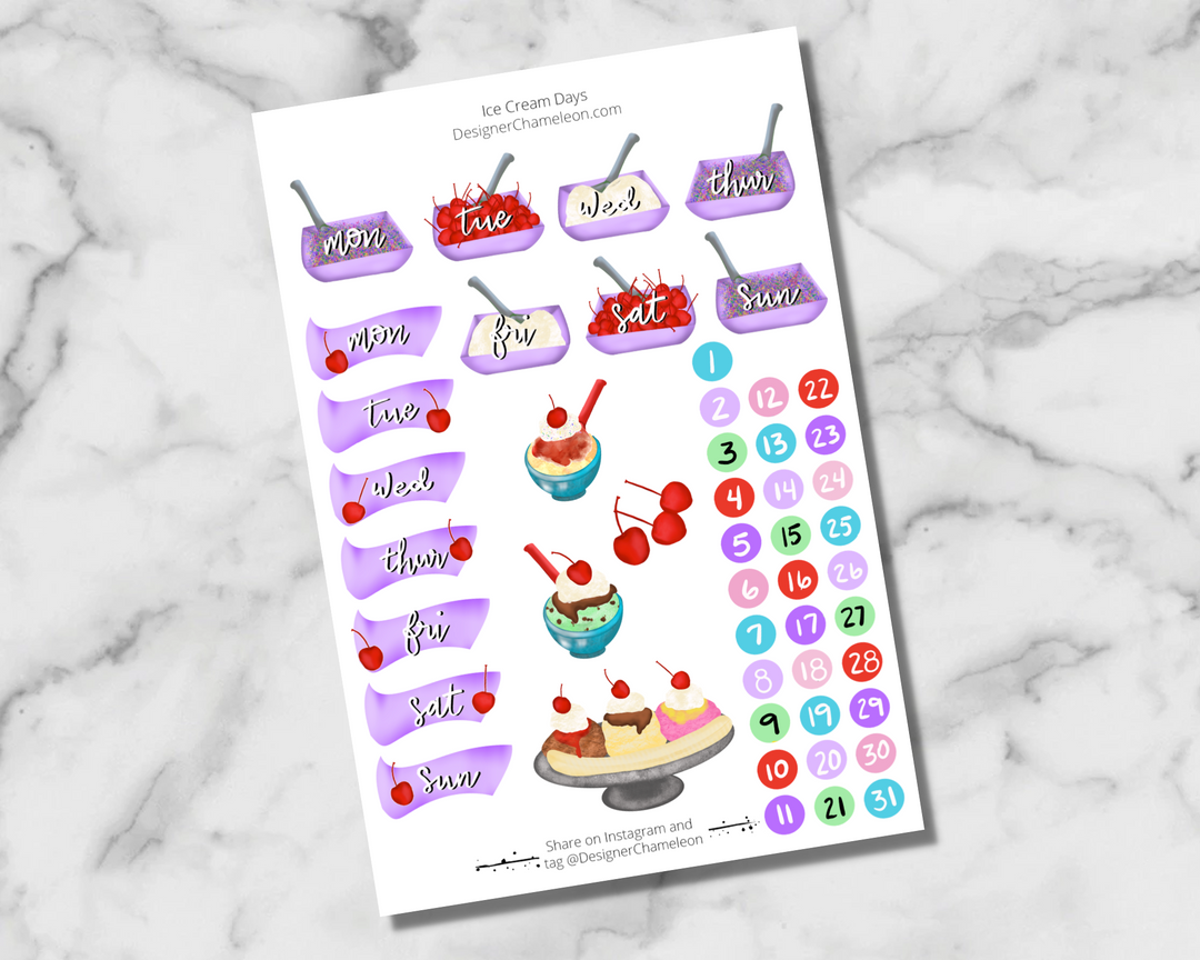 Ice Cream Theme Sticker Kit
