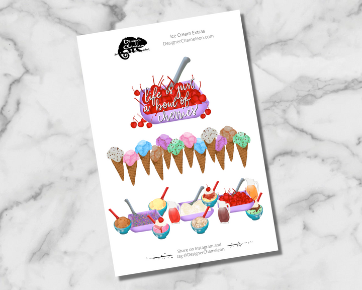 Ice Cream Theme Sticker Kit