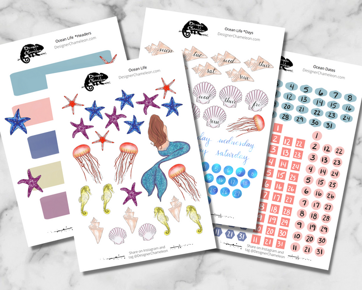 Ocean Life Theme Sticker Kit