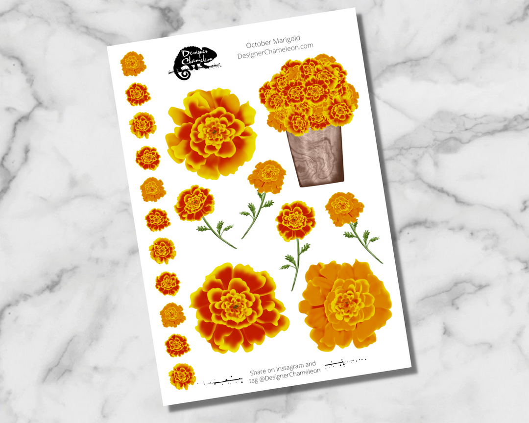 October Marigold Accent Stickers